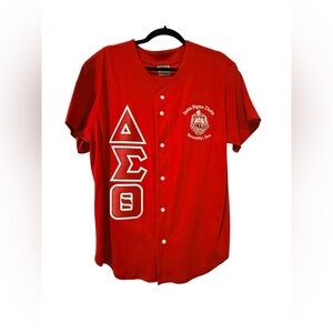 Delta Sigma Theta Baseball Style Button Up Shirt